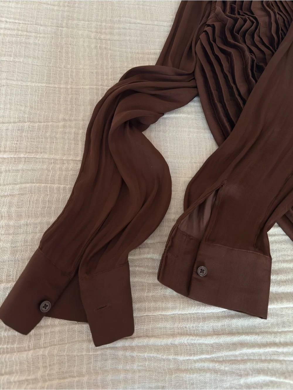 🤎 Luxurious Pleated Chocolate  Brown Blouse 🤎